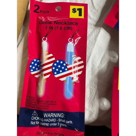Patriotic Glow Stick Necklaces Bracelets Wands Party Favors 4th of July